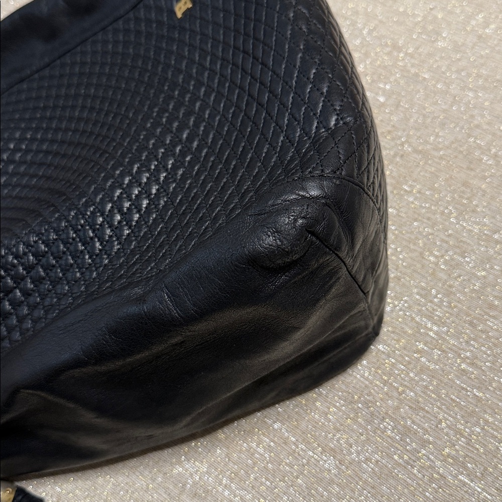 Vintage Bally Black Quilted Leather Shoulder Bag - Picture 6 of 15